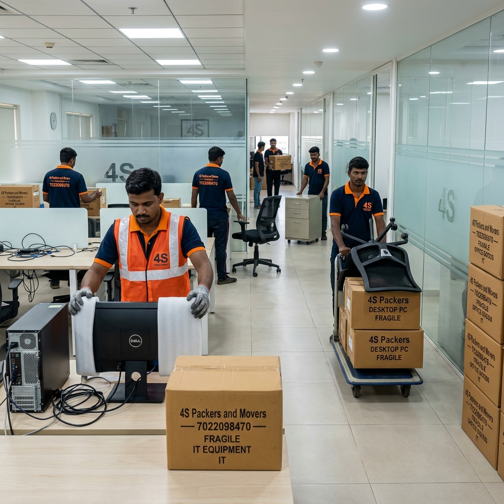 Office relocation service in Mysuru by 4S Packers and Movers