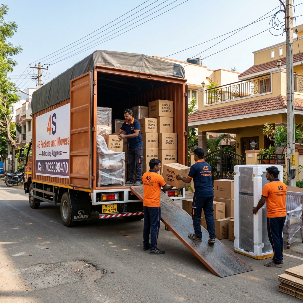 Loading household goods for shifting from Mysuru to Bangalore